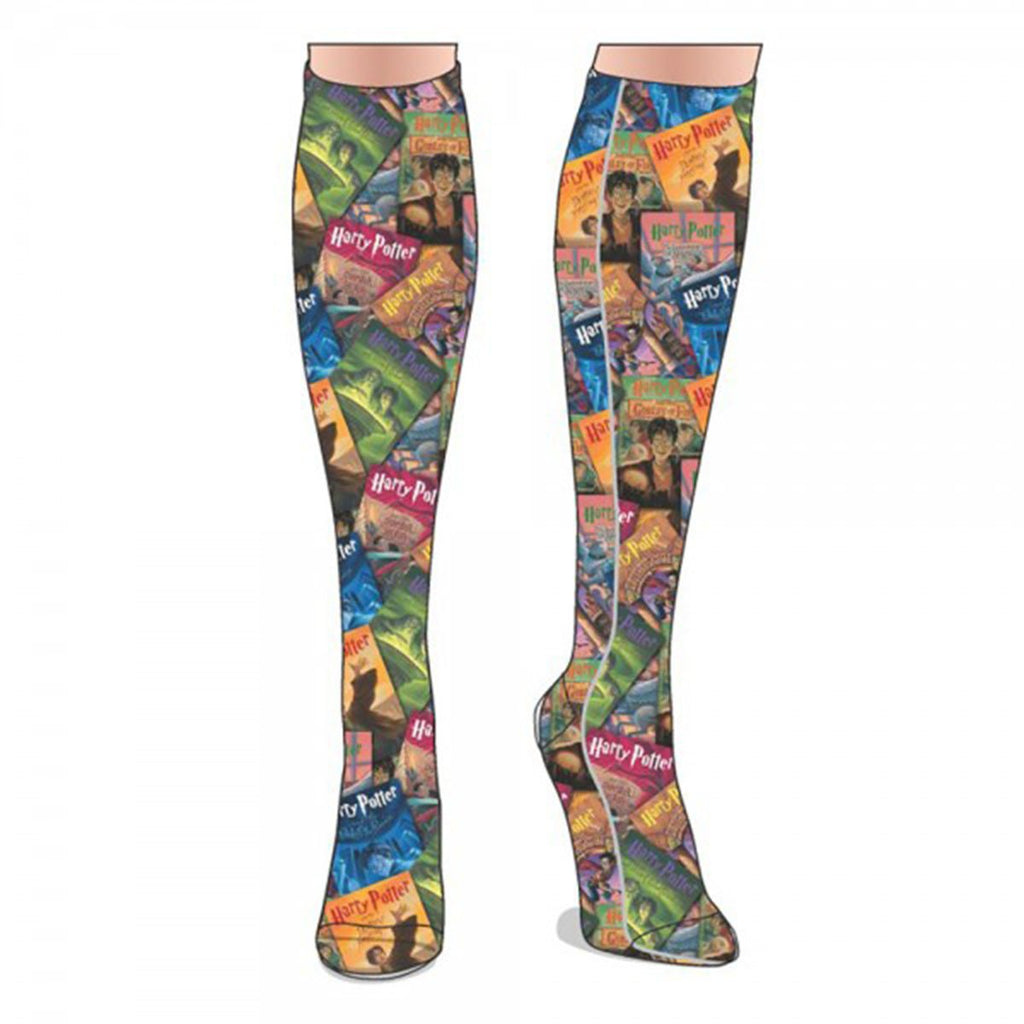 Harry Potter Books Collage Knee High Socks - Radar Toys