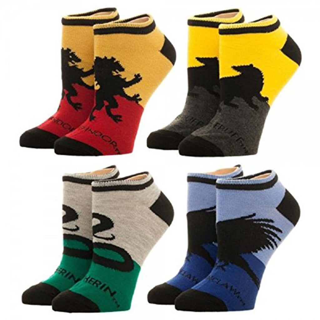 Harry Potter Hogwarts House Crests 4 Pairs Of Ankle Socks