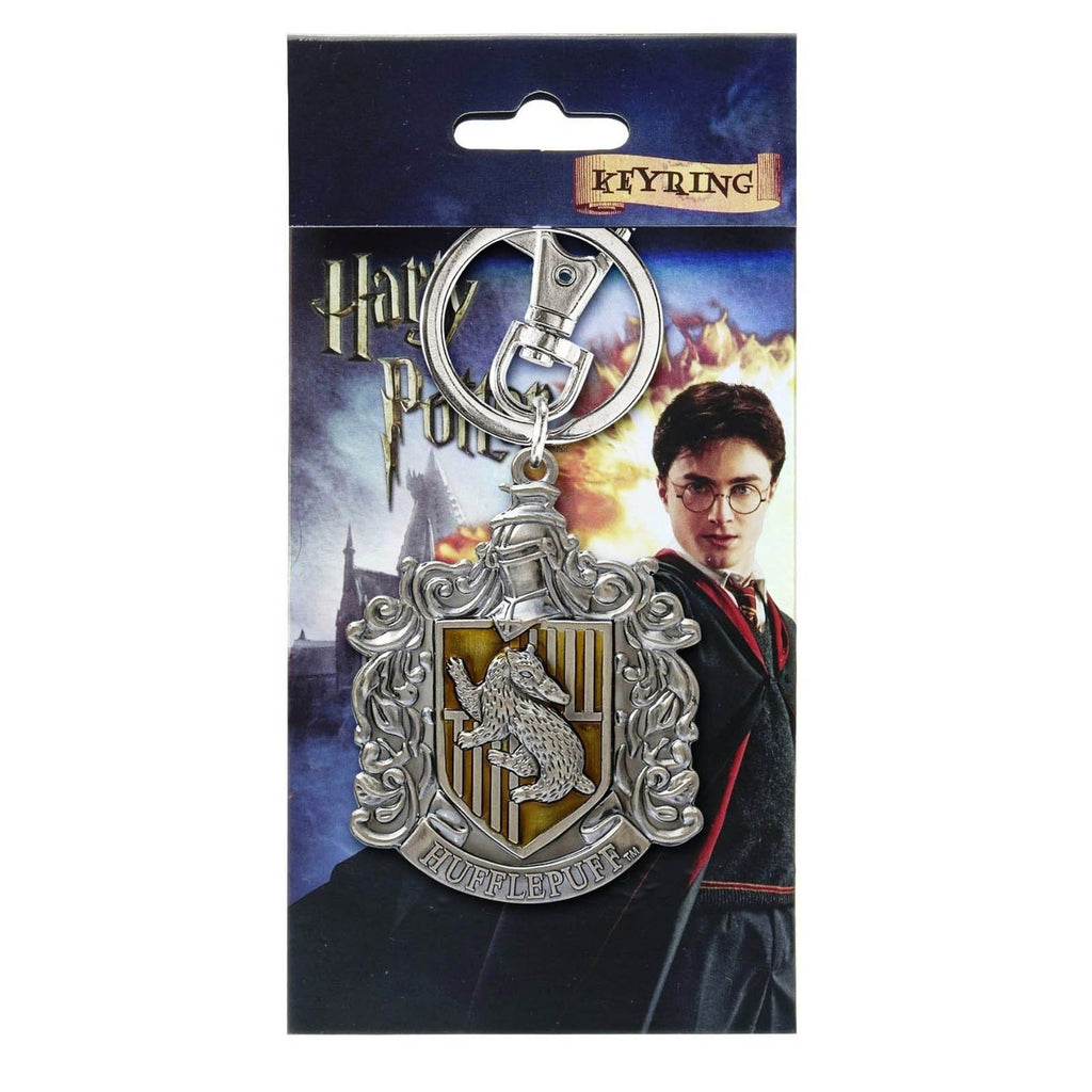 Harry Potter Hufflepuff Crest Pewter Metal Keychain - Radar Toys
