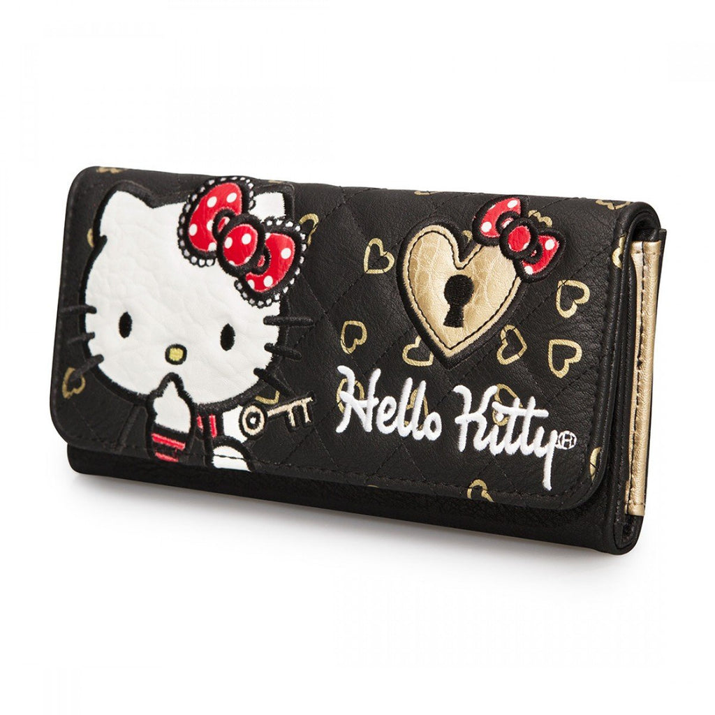 Hello Kitty Black Heart Lock and Key Wallet