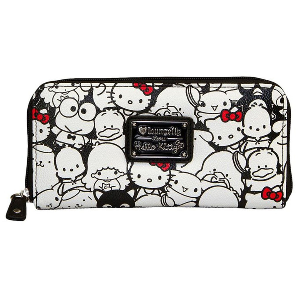 Hello Kitty Friends White And Black Pebble Wallet