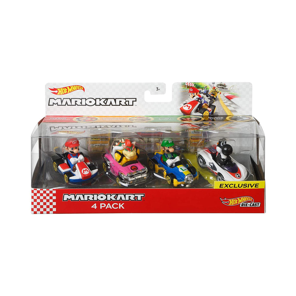 Hot Wheel Mario Kart Four Car Collection Set