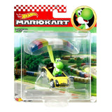 Hot Wheels Mario Kart  Yoshi Sports Coupe Parafoil Car - Radar Toys