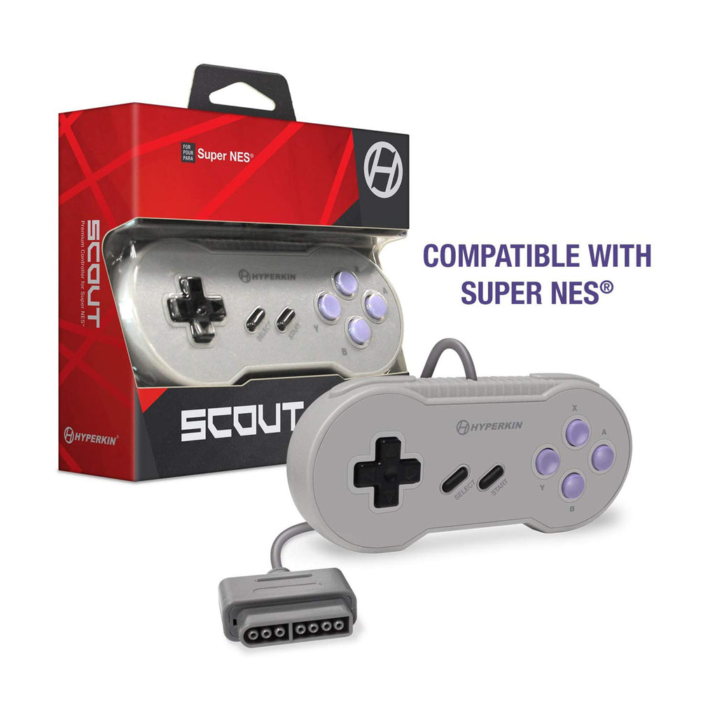 Hyperkin Scout Premium SNES Gray Wired Controller