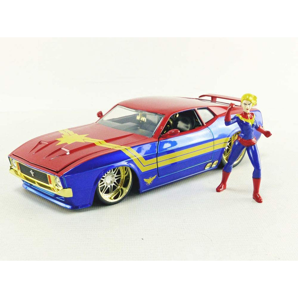 Jada Toys Marvel Avengers Captain Marvel & 1973 Ford Mustang Mach 1 1:24 Diecast Car