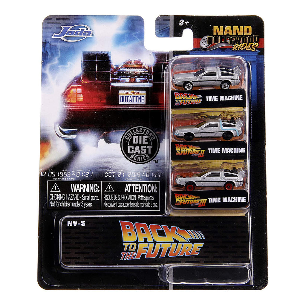 Jada Toys Nano Hollywood Rides Back To The Future Set Of 3 Diecast Figures
