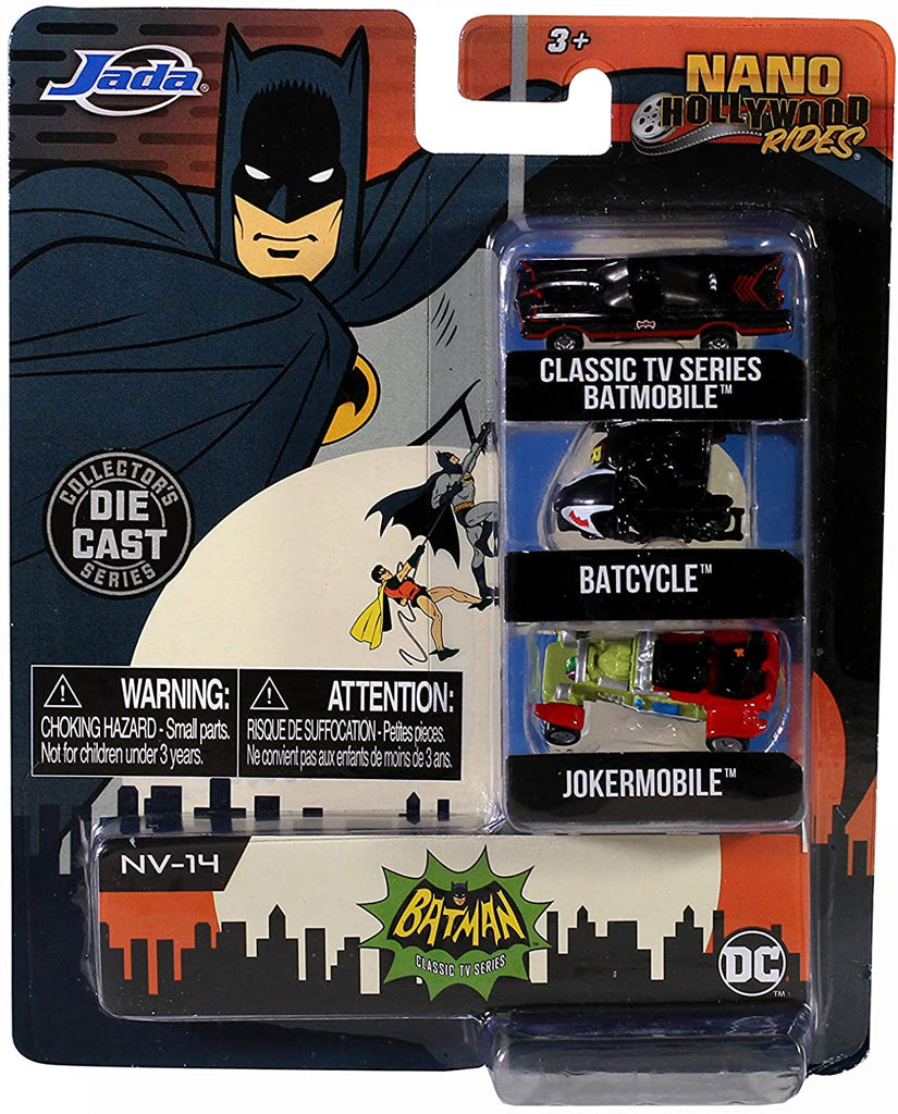 Jada Toys Nano Hollywood Rides Batman 1966 NV14 Set Of 3 Diecast Figures