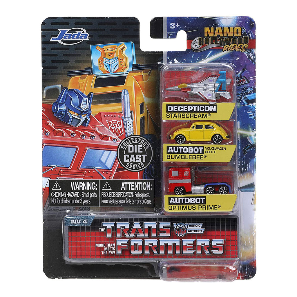 Jada Toys Nano Hollywood Rides Transformers NV4 Set Of 3 Diecast Figures