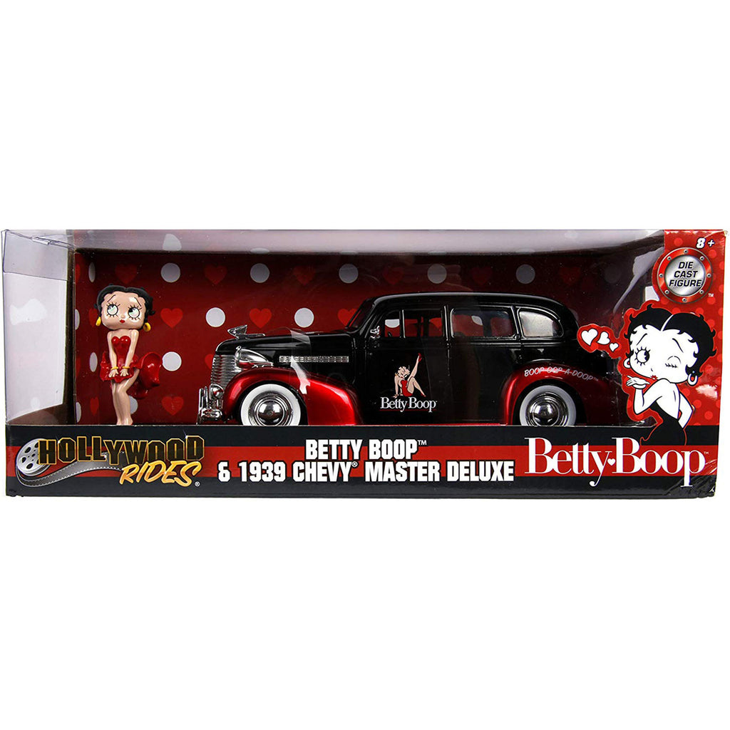 Jada Toys Hollywood Rides Betty Boop 1939 Chevy Master Deluxe Die Cast Set