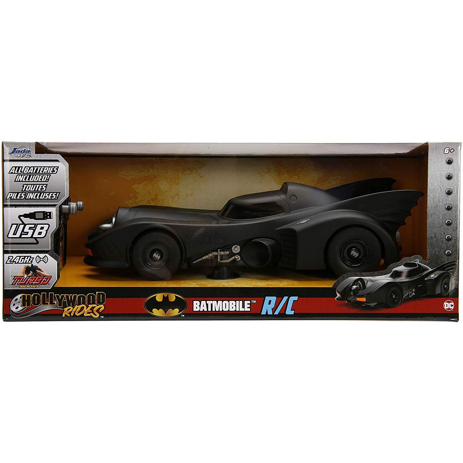 Jada Toys Hollywood Rides DC Batman 86' Batmobile RC Car | Radar Toys