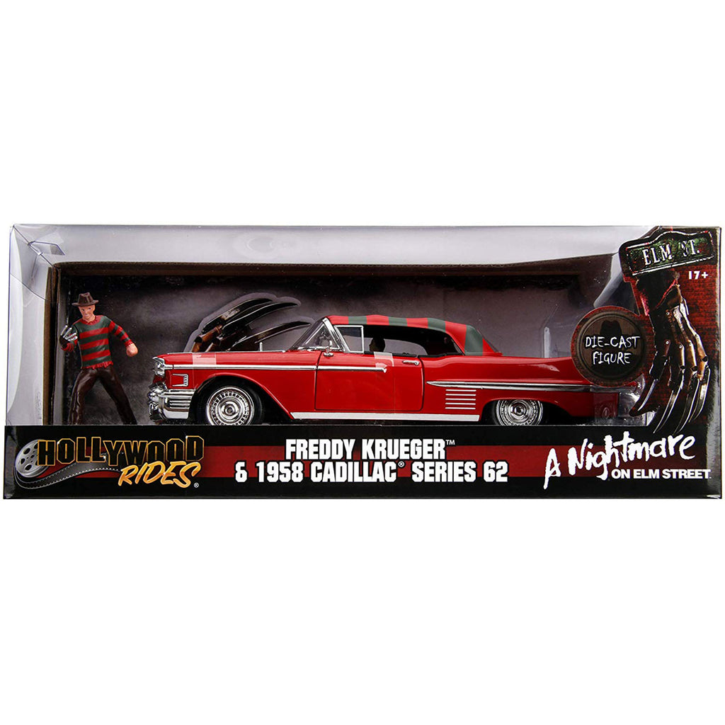 Jada Toys Hollywood Rides Freddy Krueger 1958 Cadillac S62 Die Cast Set
