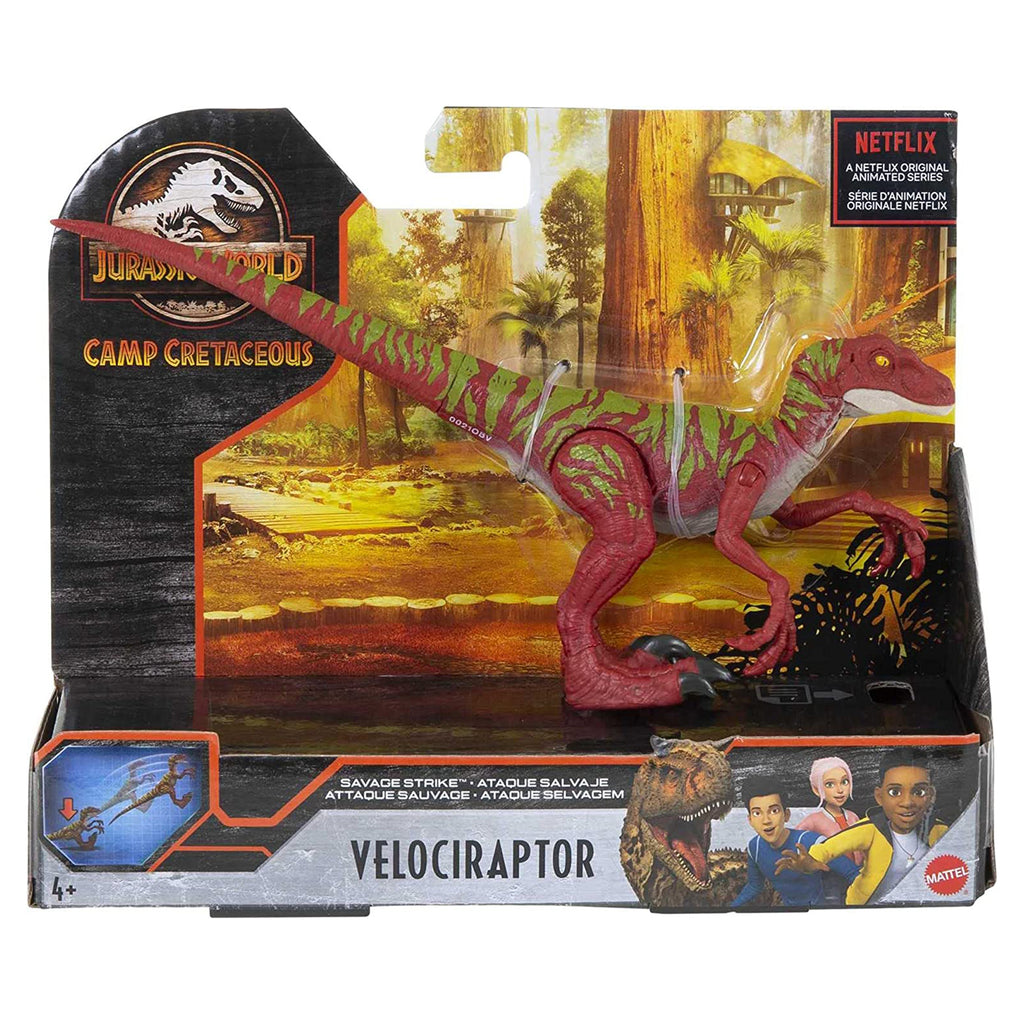Jurassic World Camp Cretaceous Savage Strike Velociraptor Red
