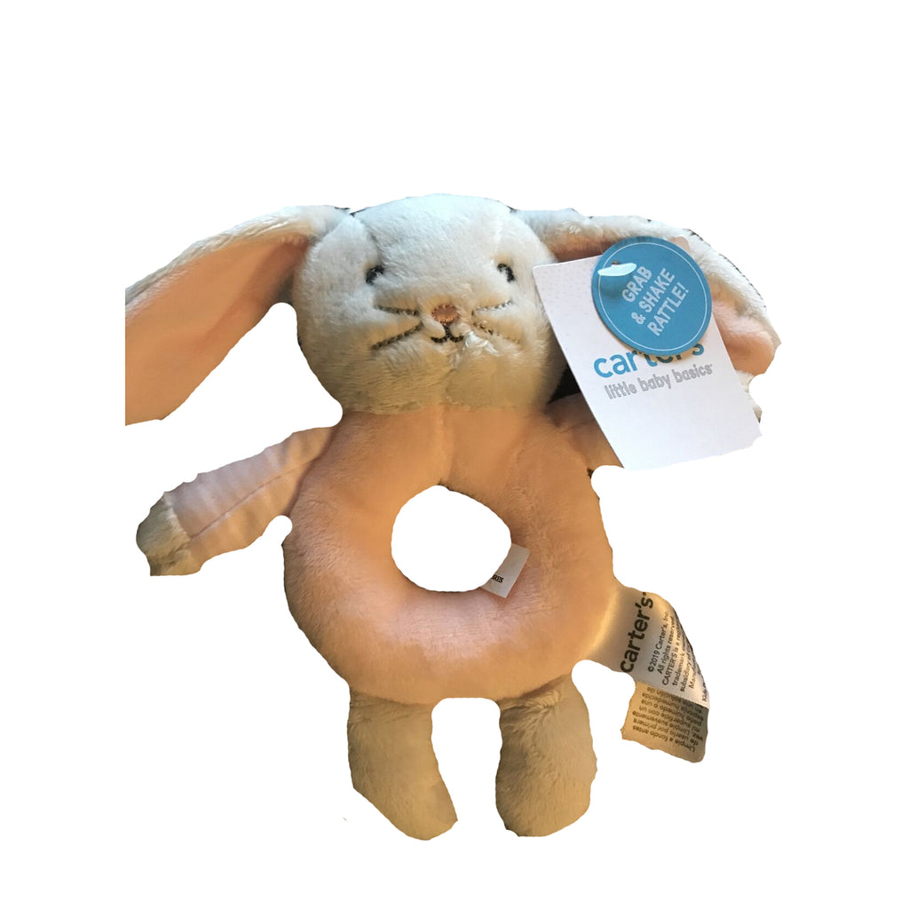 Carter's Little Baby Basics Bunny Ring Rattle Plush - Radar Toys