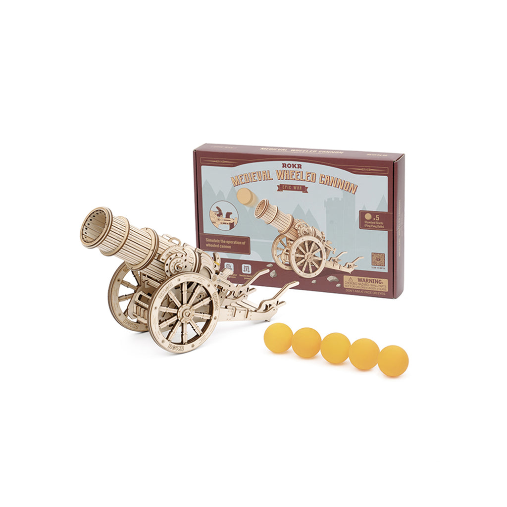 Robotime ROKR Medieval Wheeled Cannon Building Set
