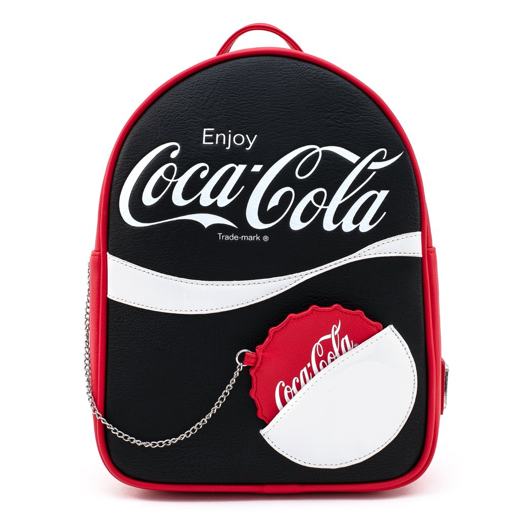 Loungefly Coca Cola Black And White Logo With Coin Purse Mini Backpack