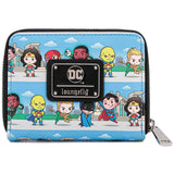 Loungefly DC Superheroes Chibi Lineup Zip Around Wallet - Radar Toys