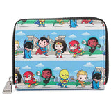 Loungefly DC Superheroes Chibi Lineup Zip Around Wallet - Radar Toys