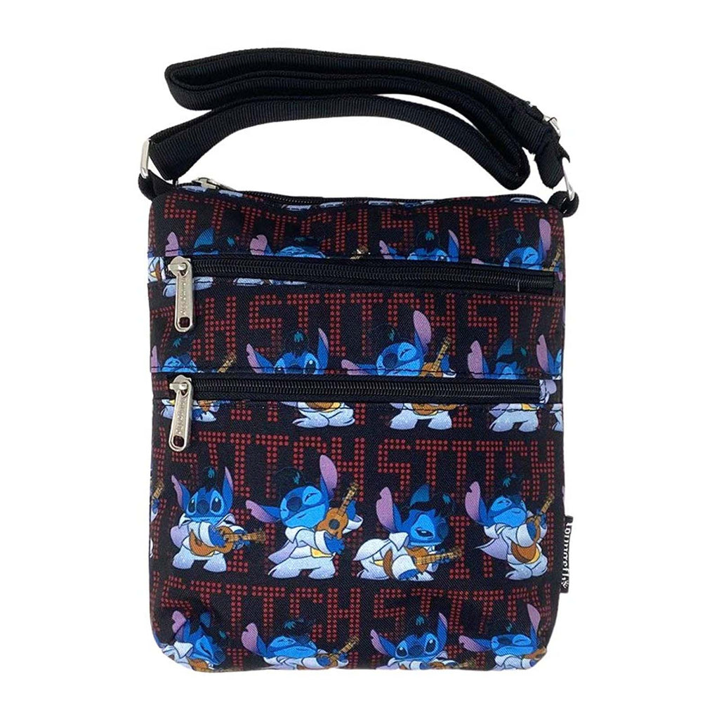 Loungefly Disney Lilo And Stitch Elvis All Over Print Nylon Passport Bag Purse