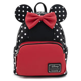 Loungefly Disney Minnie Mouse Black And White Polka Dot Mini Backpack - Radar Toys