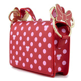 Loungefly Disney Minnie Mouse Pink Polka Dot Bow Crossbody Bag Purse - Radar Toys