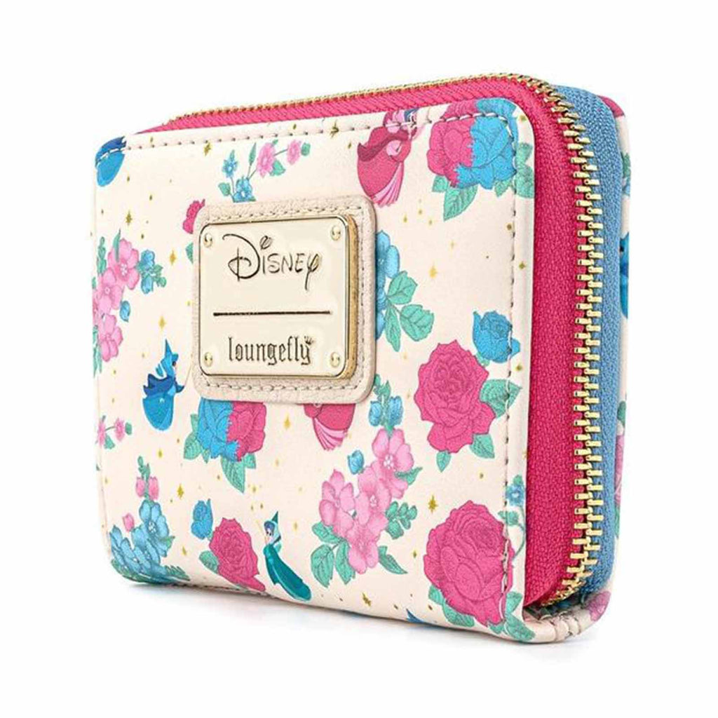 Loungefly Disney Sleeping Beauty Floral Fairy Godmother Zip Around Wallet