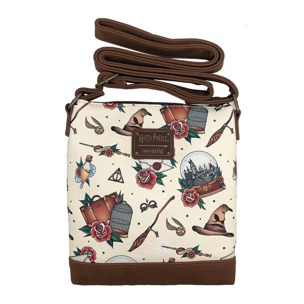 Loungefly Harry Potter Tattoo All Over Print Passport Bag Purse