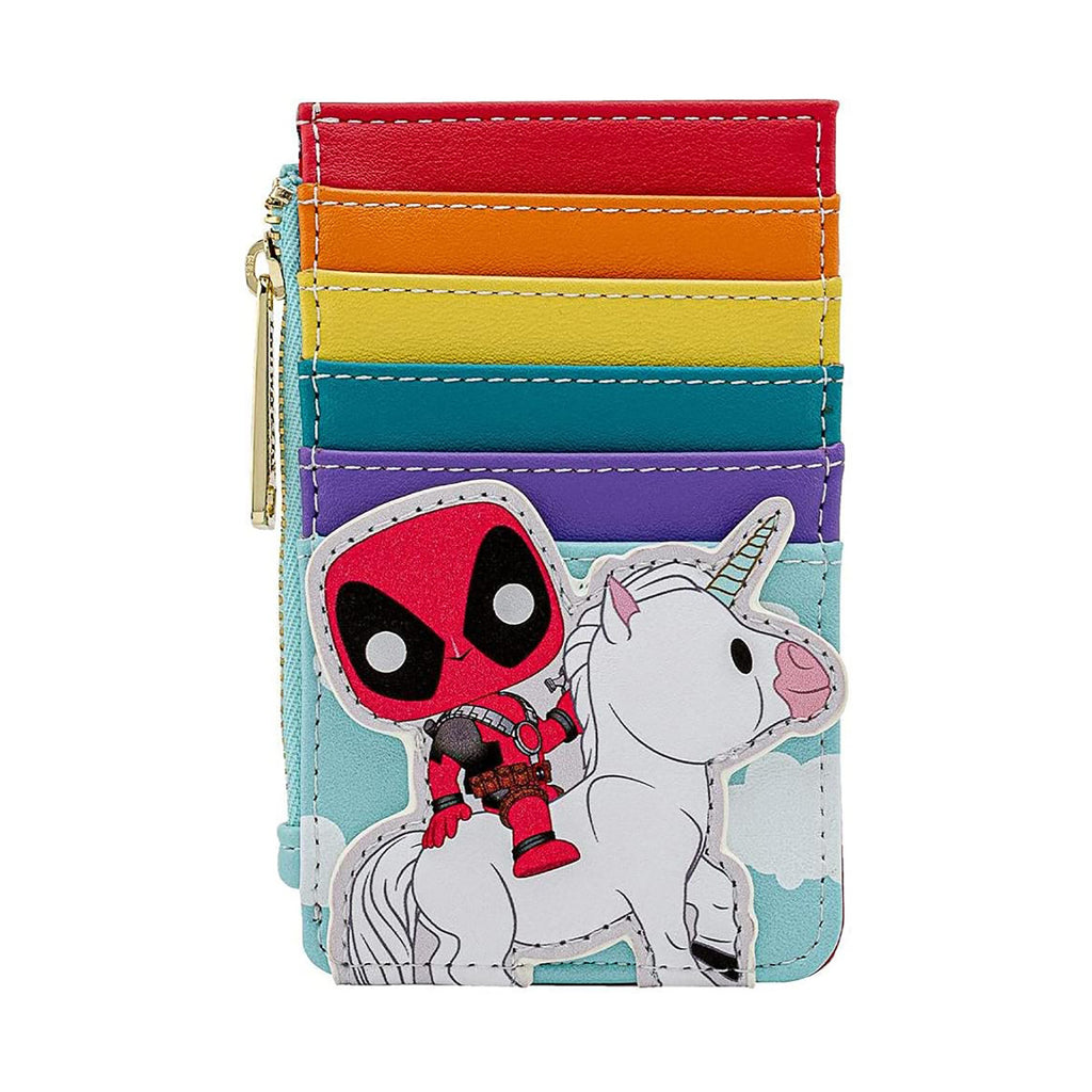 Loungefly Marvel Deadpool 30th Anniversary Unicorn Rainbow Cardholder ID Wallet