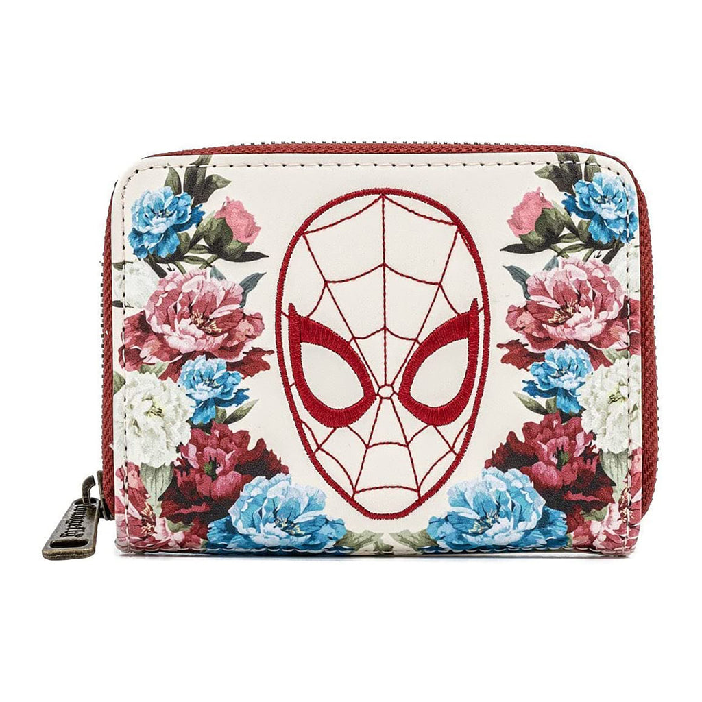 Loungefly Marvel Spiderman Floral Zip Around Wallet