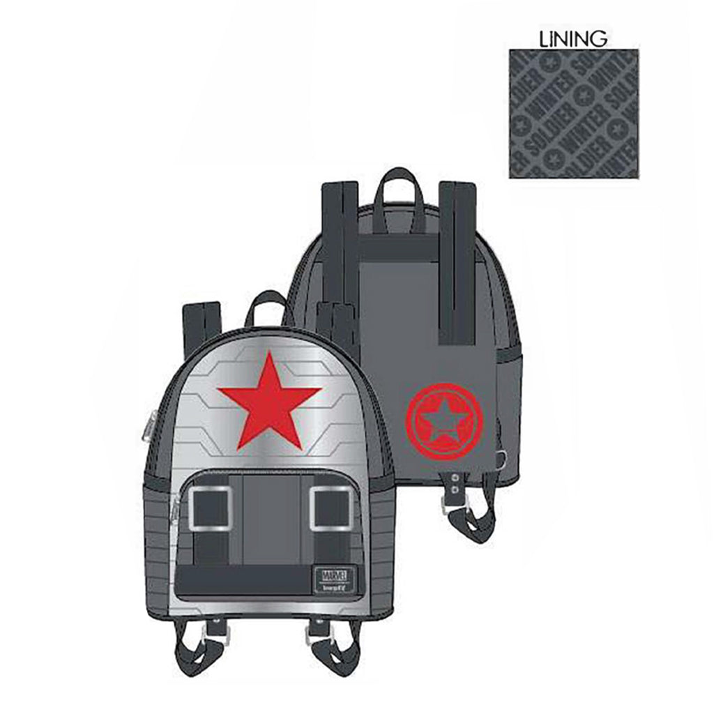 Loungefly Marvel Winter Soldier Cosplay Mini Backpack