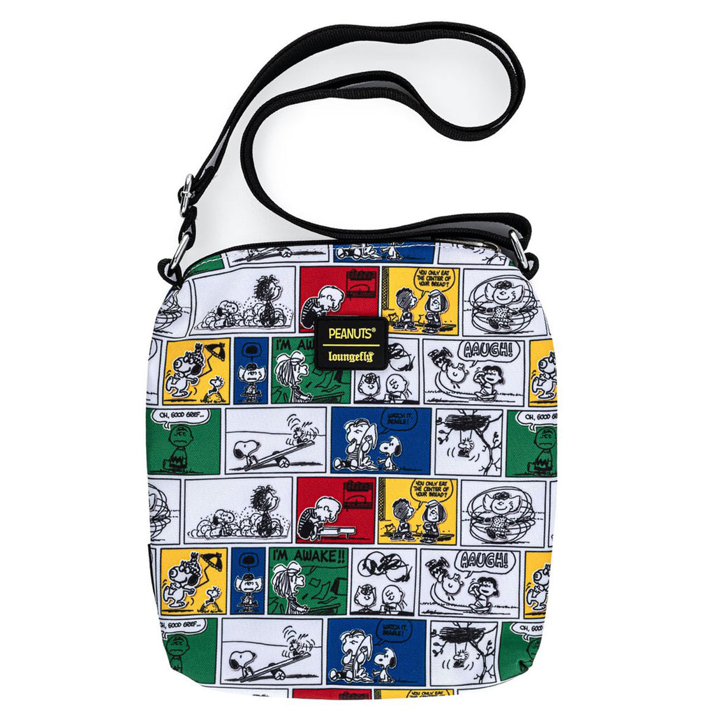 Loungefly Peanuts Comic Strip Nylon Passport Bag Purse