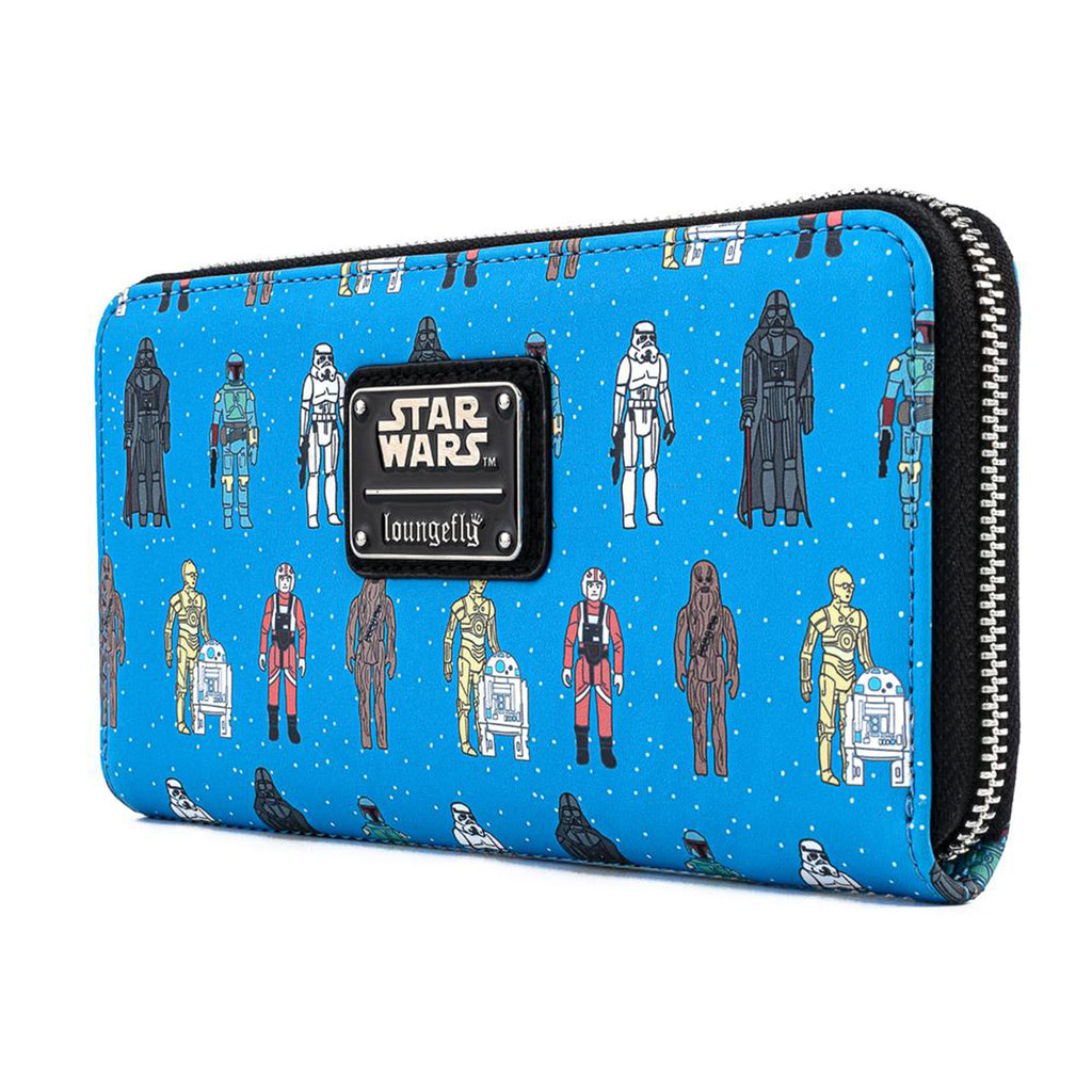 Loungefly Star Wars Action Figure Characters Zip Around Wallet