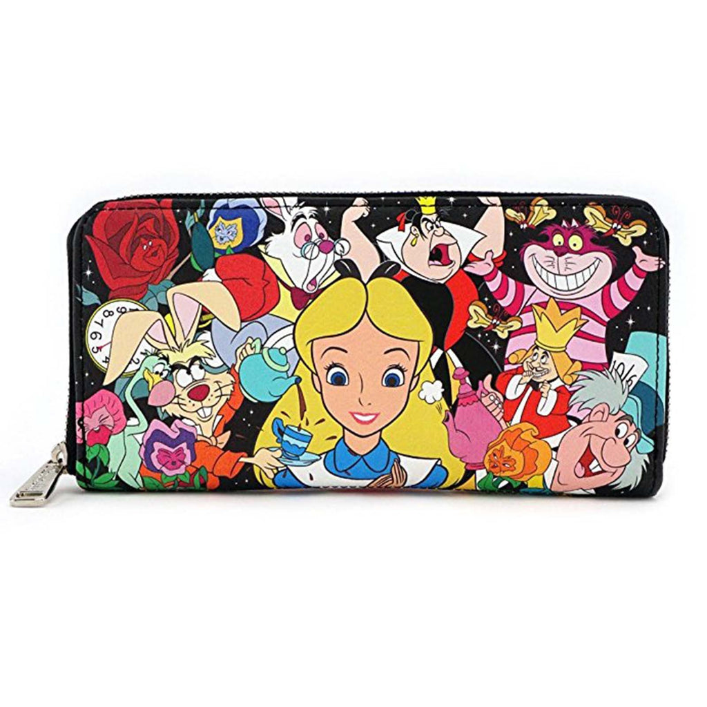 Loungefly Alice In Wonderland Character All Over Zip Around Wallet
