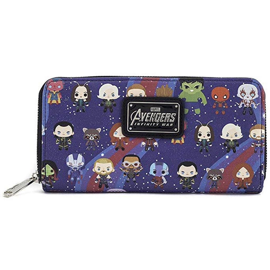 Loungefly Avengers Chibi All Over Print Zip Around Wallet