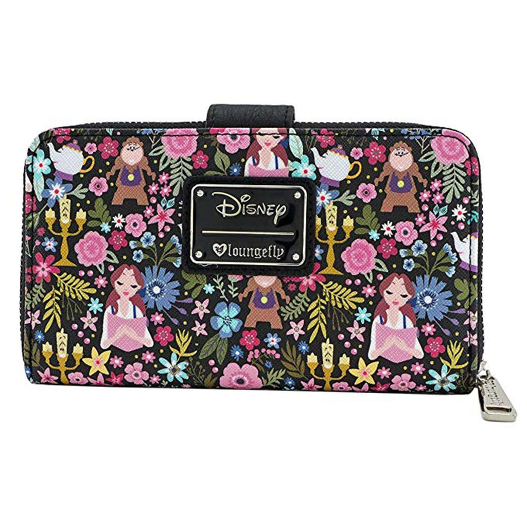 Loungefly Beauty And The Beast Floral Zip Around Wallet
