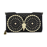 Loungefly Black Gold Owl Zip Around Wallet - Radar Toys