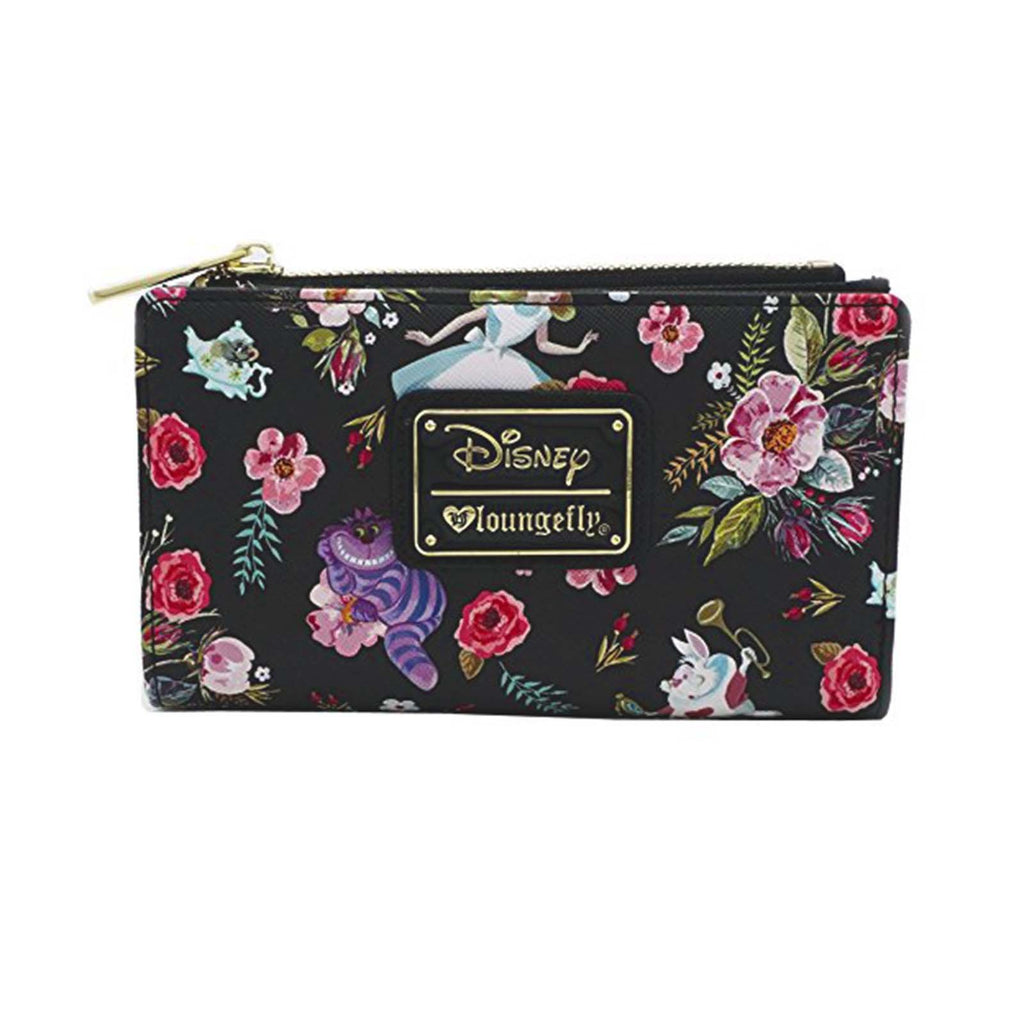 Loungefly Disney Alice In Wonderland Floral Print Black Wallet