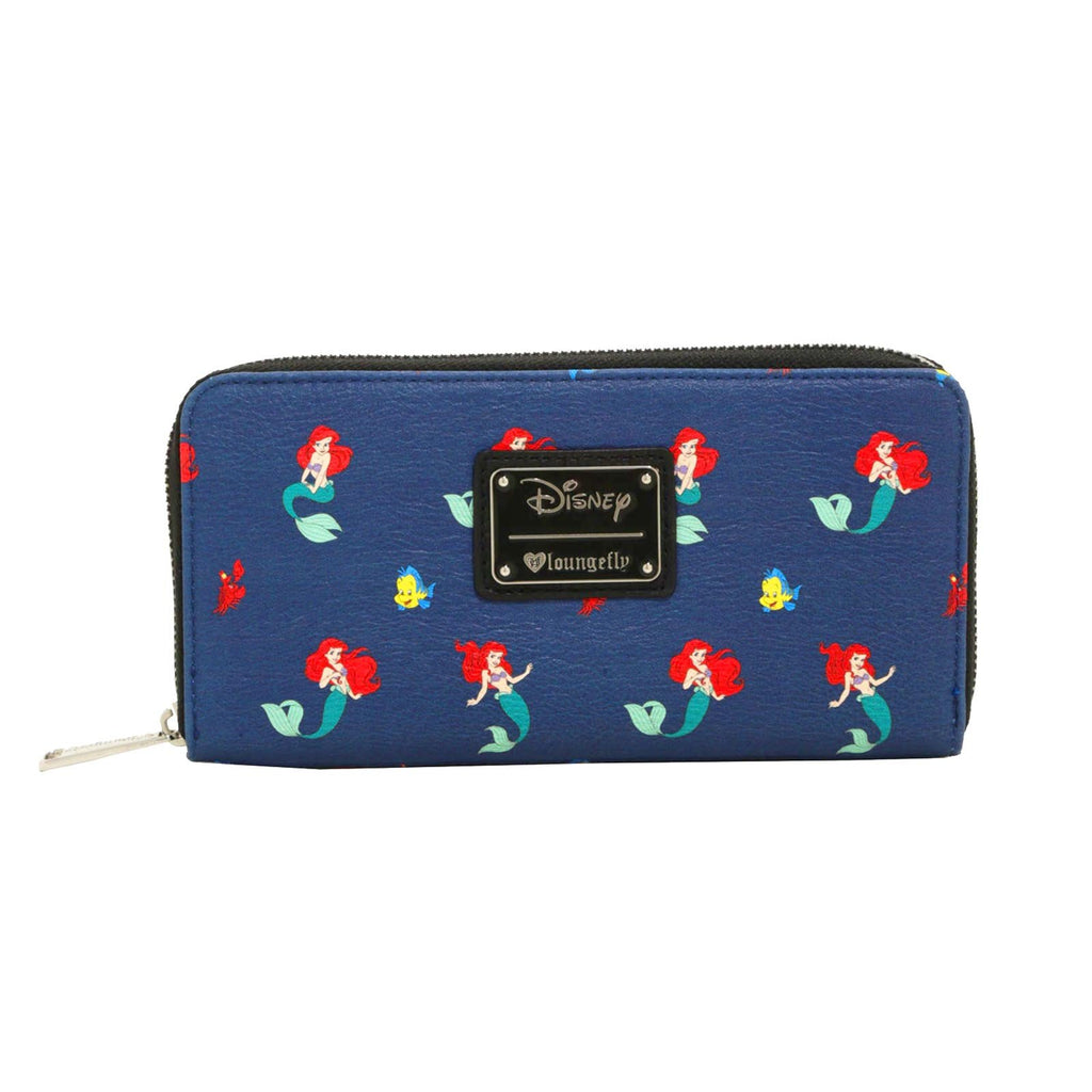 Loungefly Disney Ariel Flounder Sebastian Zip Around Wallet