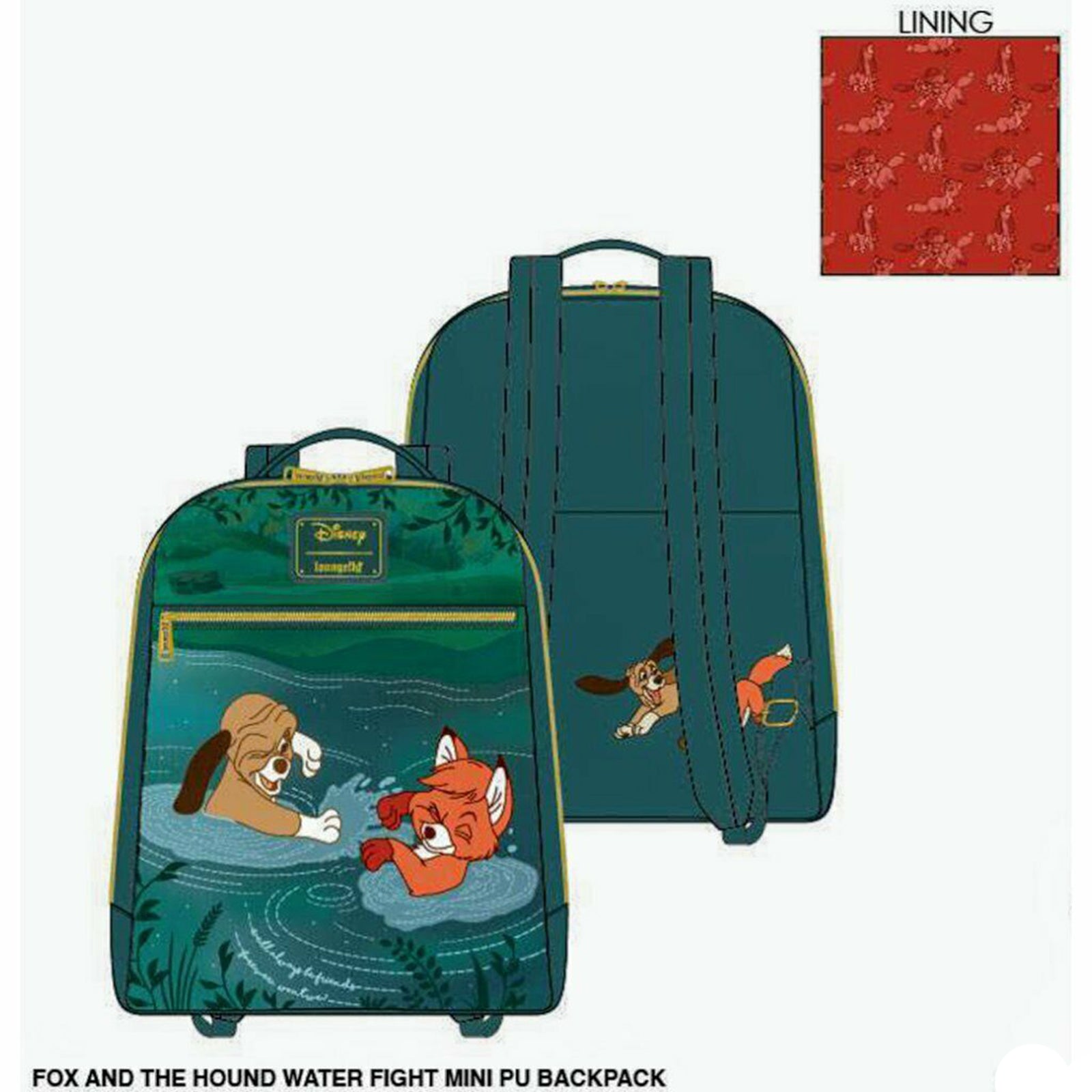 Loungefly Disney Fox And The Hound Water Fight Backpack | Radar Toys