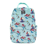 Loungefly Disney Little Mermaid Ariel Scenes All Over Print Square Nylon Backpack - Radar Toys