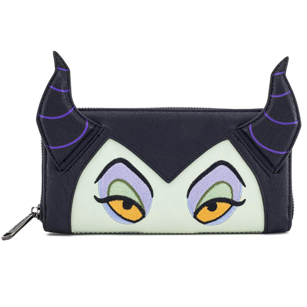 Loungefly Disney Maleficent Face Zip Around Wallet