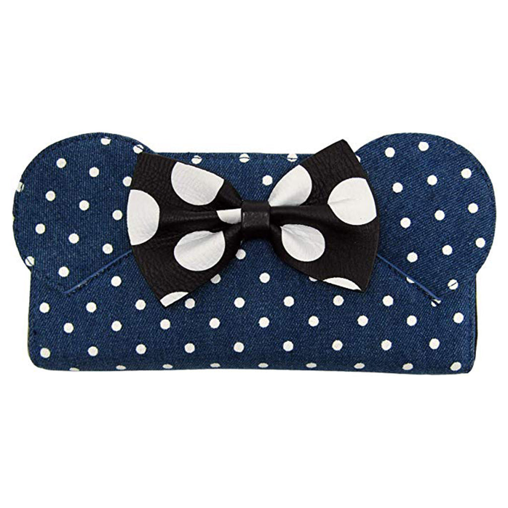 Loungefly Disney Minnie Mouse Denim Polka Dot Zip Around Wallet