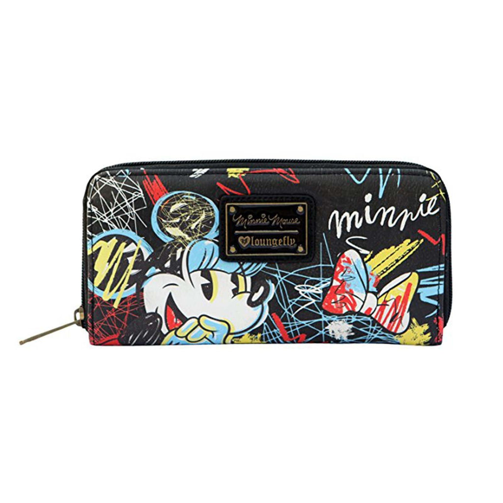 Loungefly Disney Minnie Scribble Zip Around Wallet