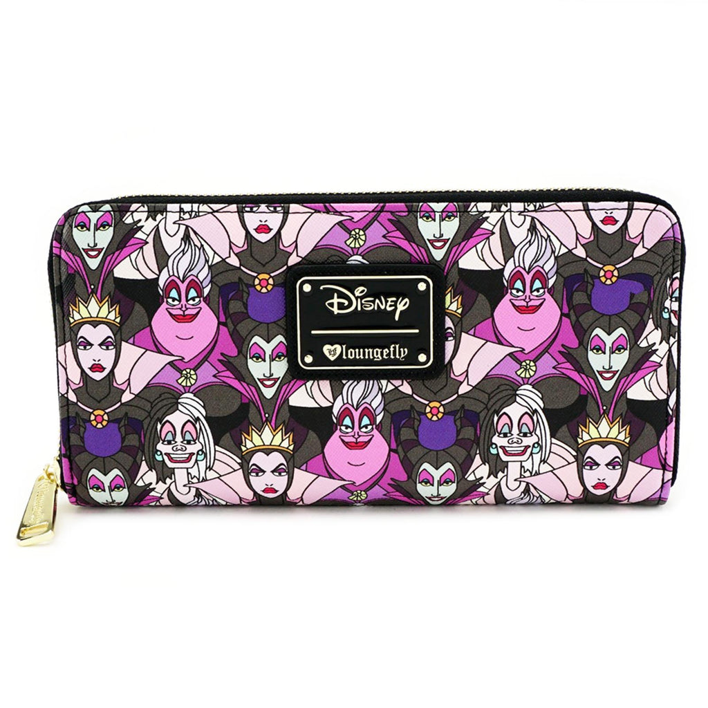 Loungefly Disney Villains All Over Print Zip Around Wallet