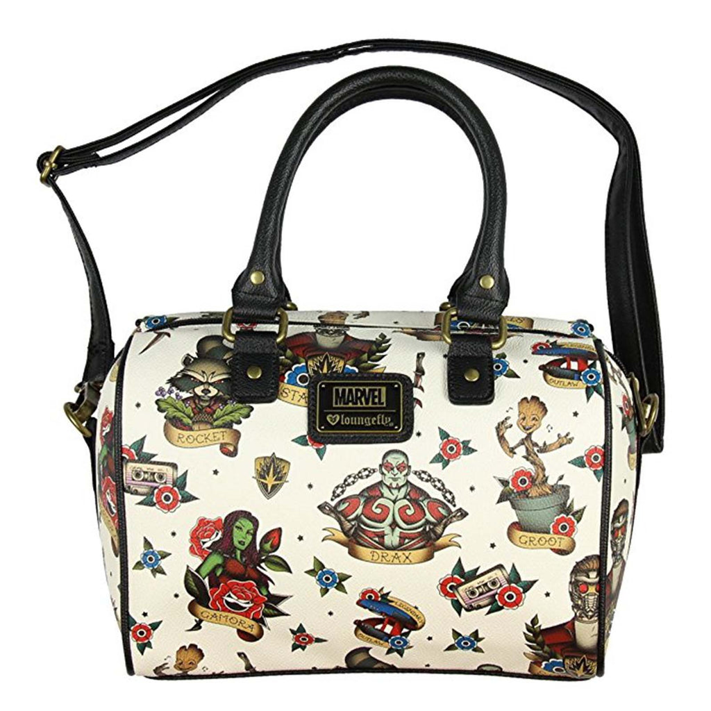 Loungefly Guardians Of The Galaxy Character Tattoo Duffle Cross body Bag Purse