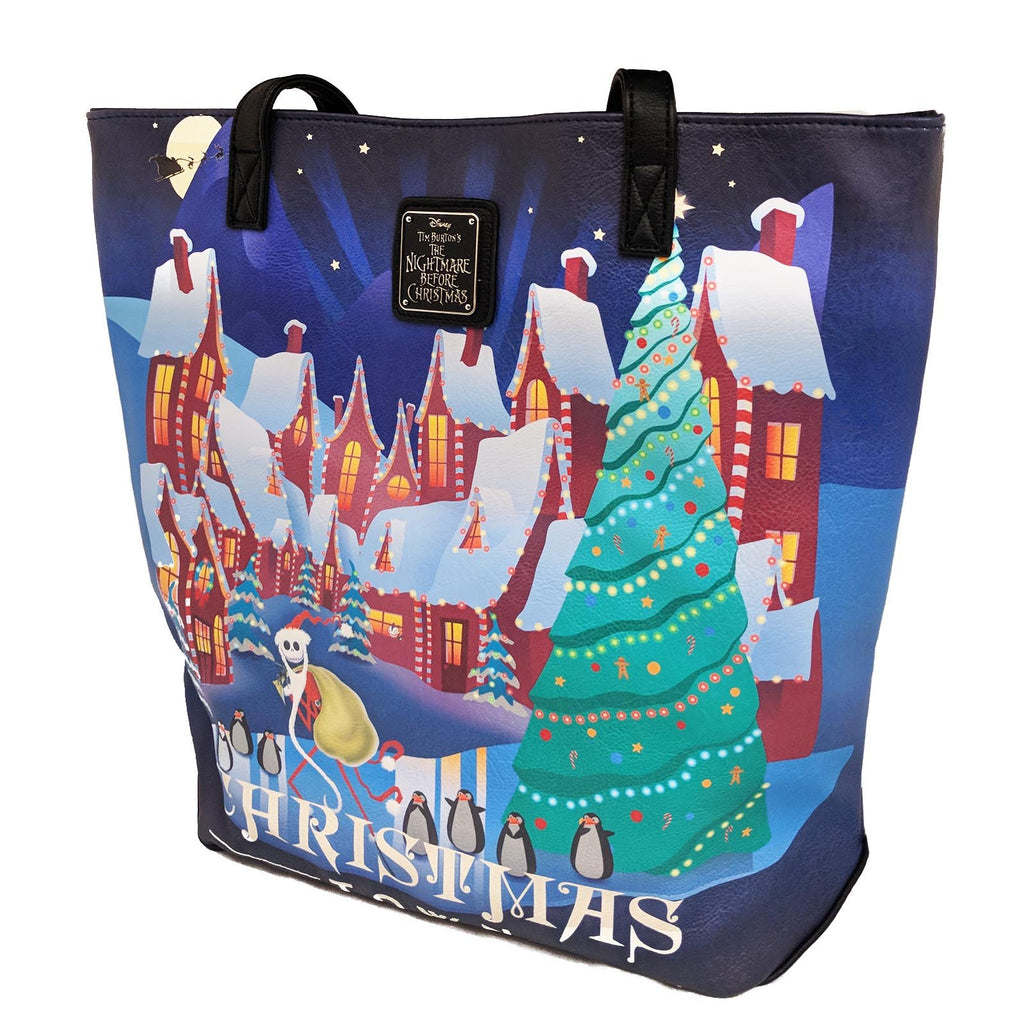 Loungefly Nightmare Before Christmas Halloween Xmas Town Tote Bag