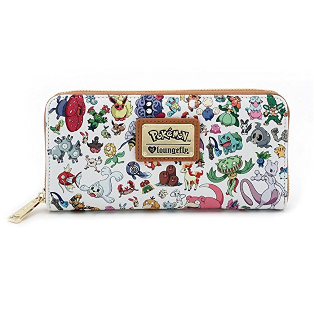 Loungefly Pokemon Allover Multi Character Zip Around Wallet