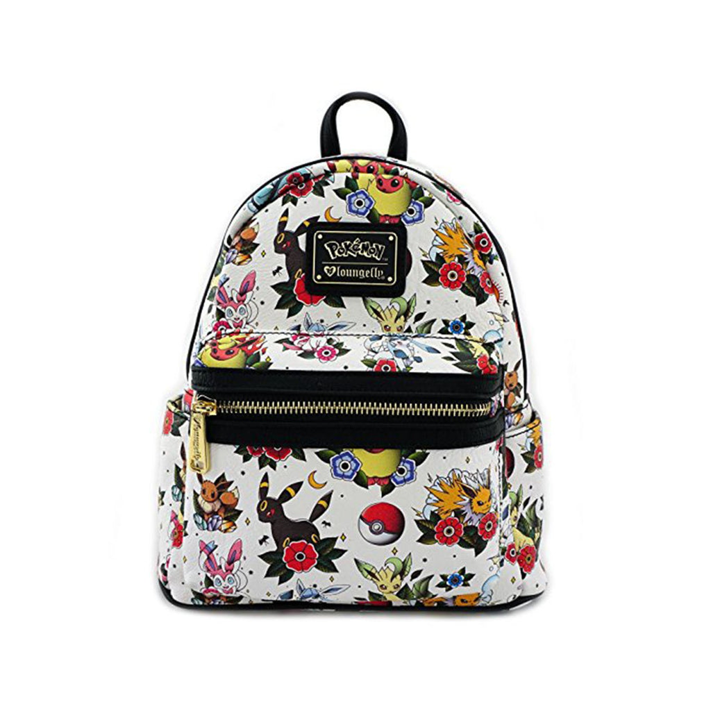 Loungefly Pokemon Eevee Evolution Tattoo Flash Print Mini Backpack