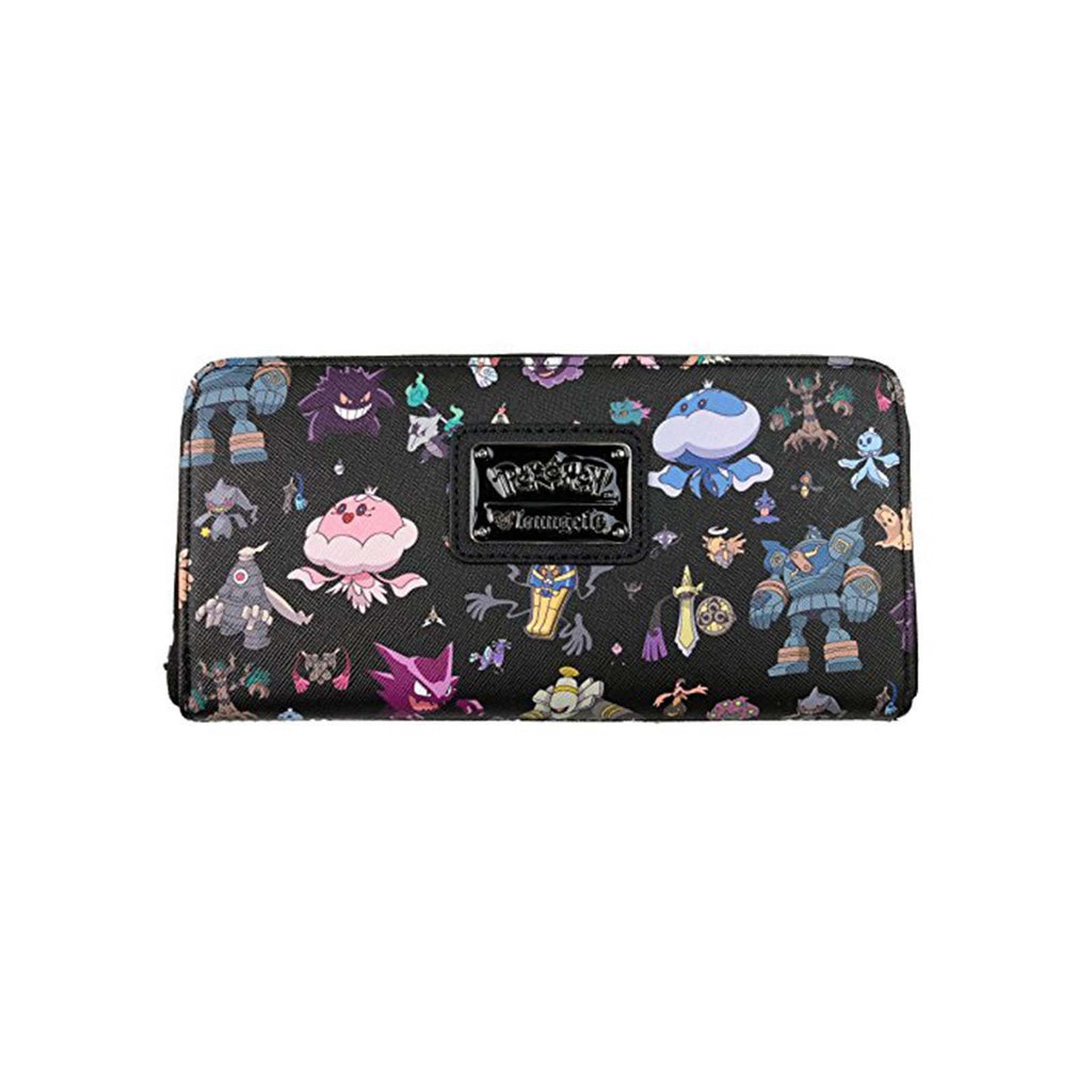 Loungefly Pokemon Ghost Print Black Zip Around Wallet