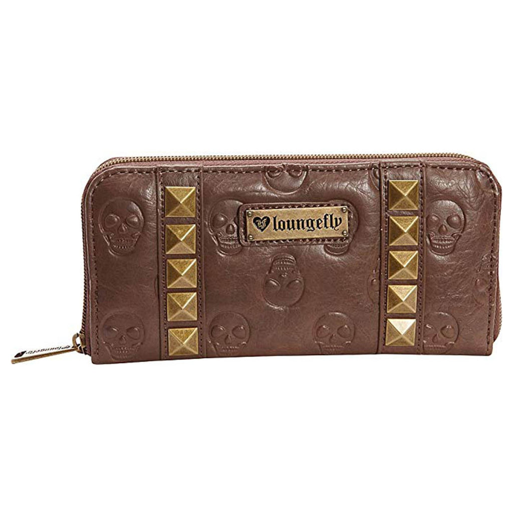 Loungefly Skull Brown Pyramids Zip Around Wallet