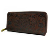 Loungefly Skull Sugar Brown Zip Around Wallet - Radar Toys